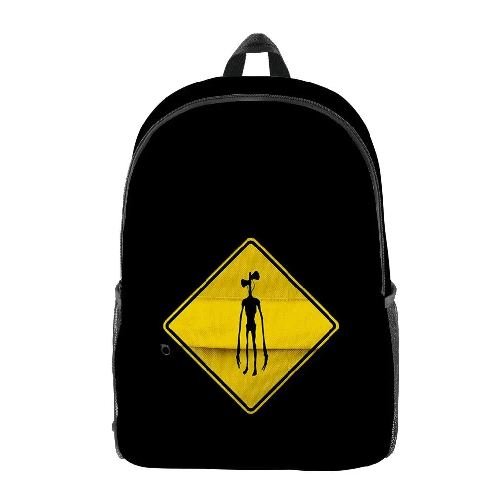 Trendy Youthful Horror Creepypasta Siren Head School Bags GlowCart