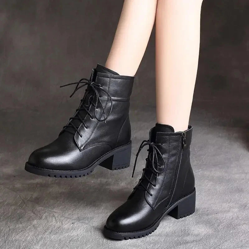 2024 Luxury Chelsea Boots Women Leather Ladies Boots Chunky GlowCart