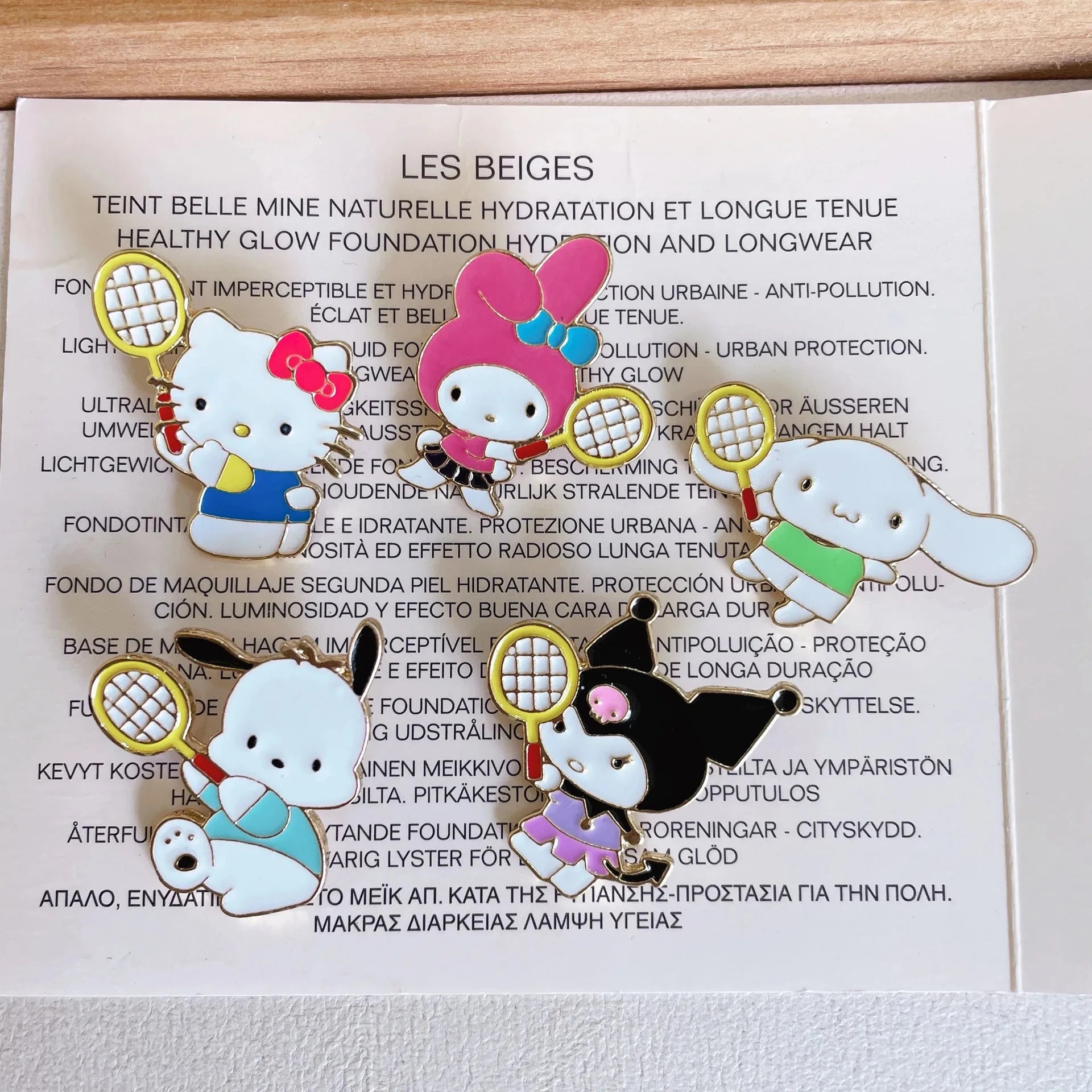 Sanrio Kuromi Cinnamoroll Metal Enamel Brooch Tennis Cute GlowCart