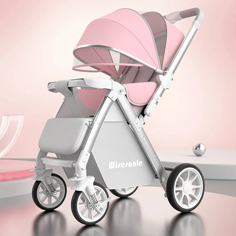 Upgraded Baby Strollers can Sit and Lie Down High Landscape Lightweight Folding Two-way Stroller Children Stroller GlowCart
