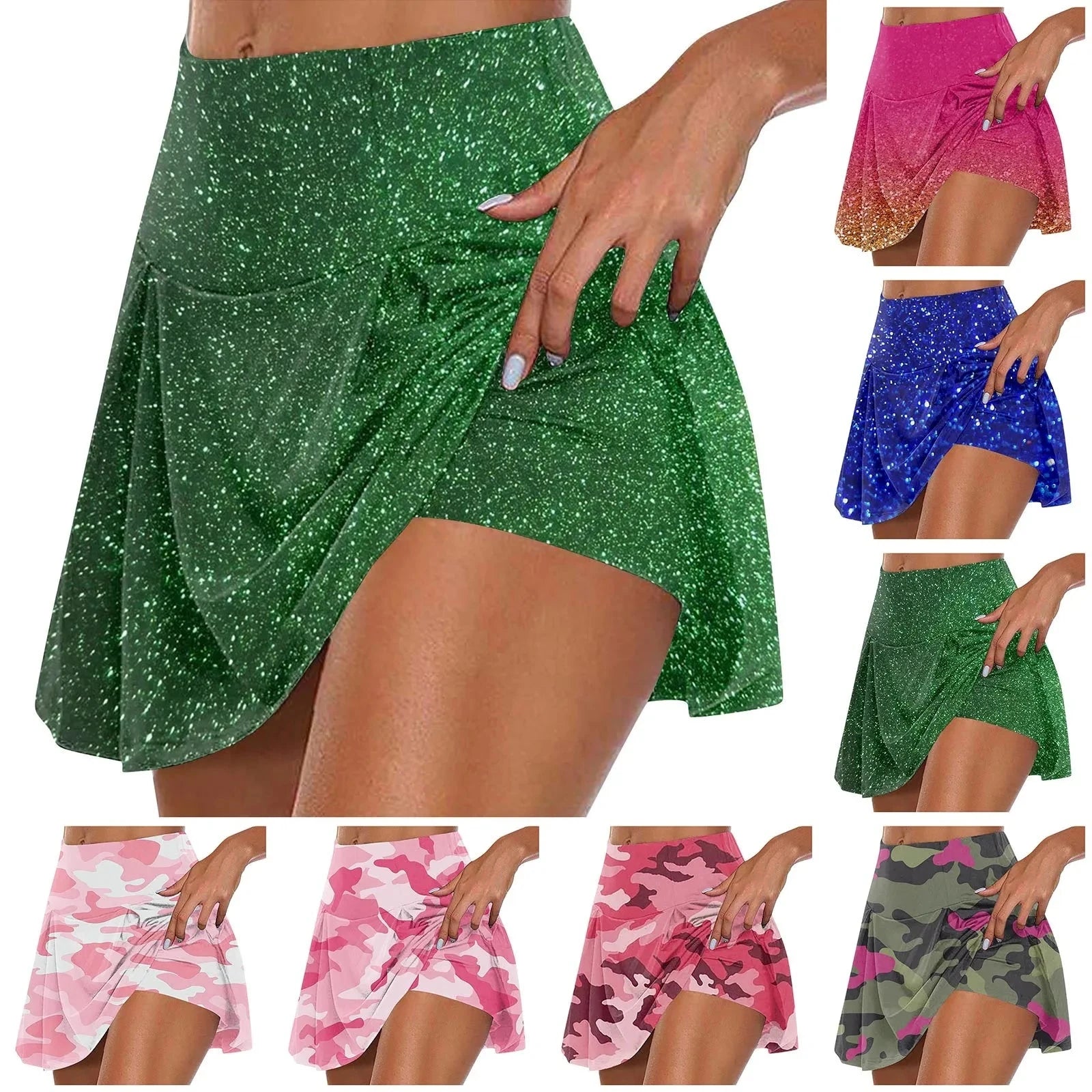 Women'S Athletic Stretchy Pleated Tennis Skirts Run Yoga GlowCart