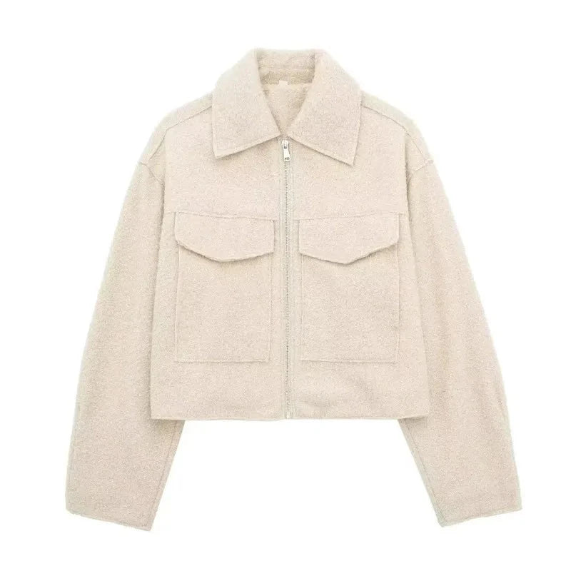 HXAO Women's Winter Tweed Jacket Women Coat Autumn Suede GlowCart
