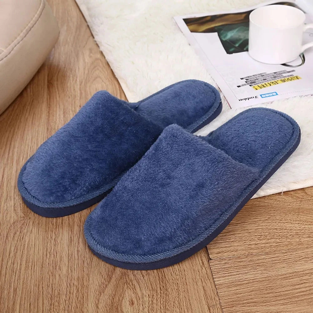 Men's solid color Plush Home Slippers Cute Autumn Winter Cotton Warm Slipper Kids Women Stuffed Doll Indoor Shoes New Year Gift GlowCart