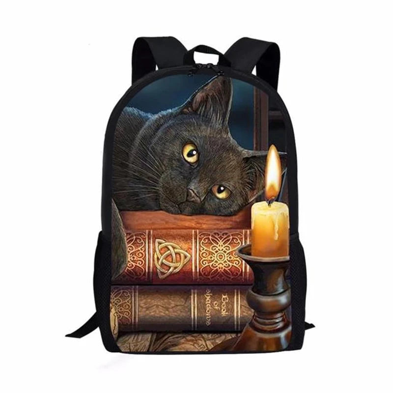 Trendy Popular Cat Notebook Backpacks pupil School Bags 3D GlowCart
