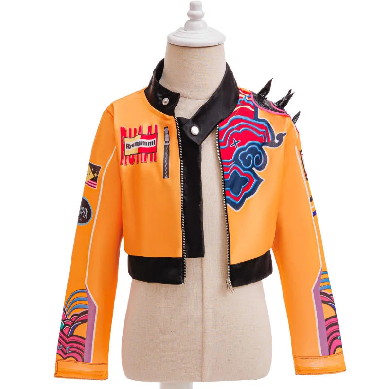 3-12Y Girl Set 3pcs Demon Hunters Rumi Cosplay Costume Birthday Party Stage Performance Costume Halloween Carnival Kids Dress Up GlowCart