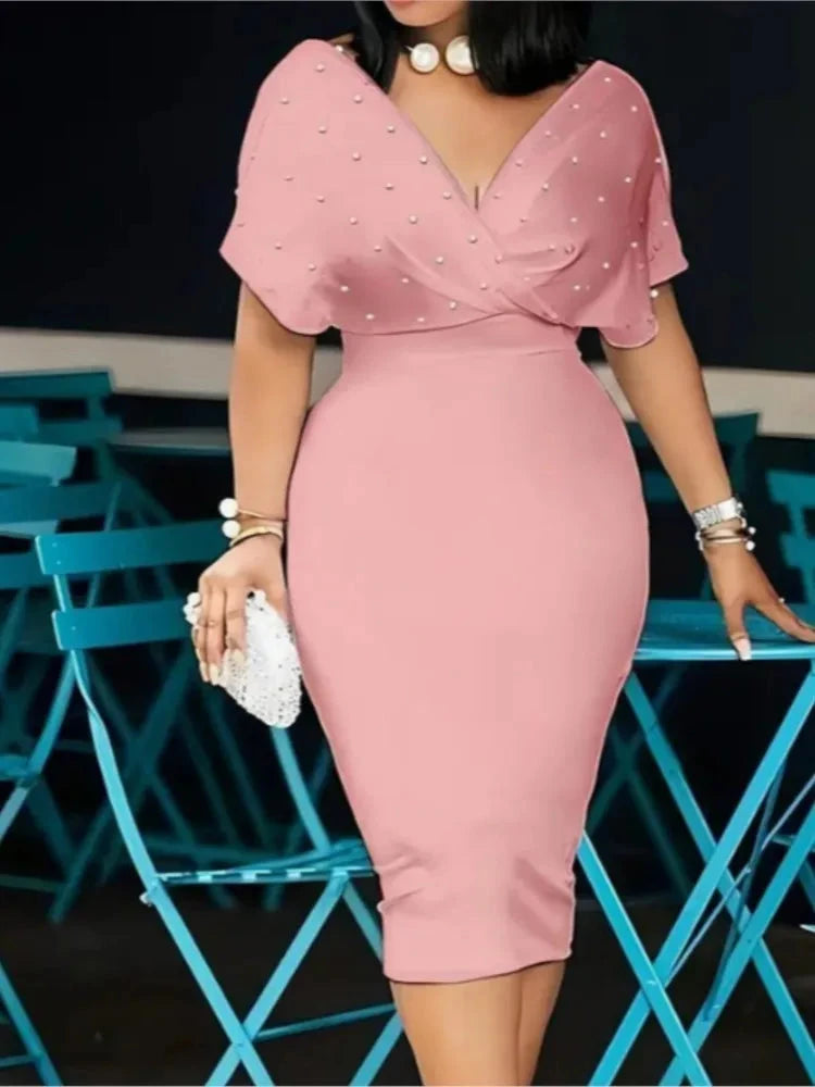 Fashion Party Dress For Wonen Sexy V Neck Package Hip GlowCart