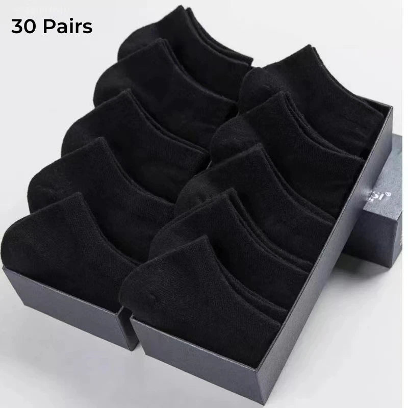 40/30 Pairs Unisex Casual Plain Color Ankle Socks Thin Breathable Comfy Anti Odor Sweat-absorbing For Men Women GlowCart