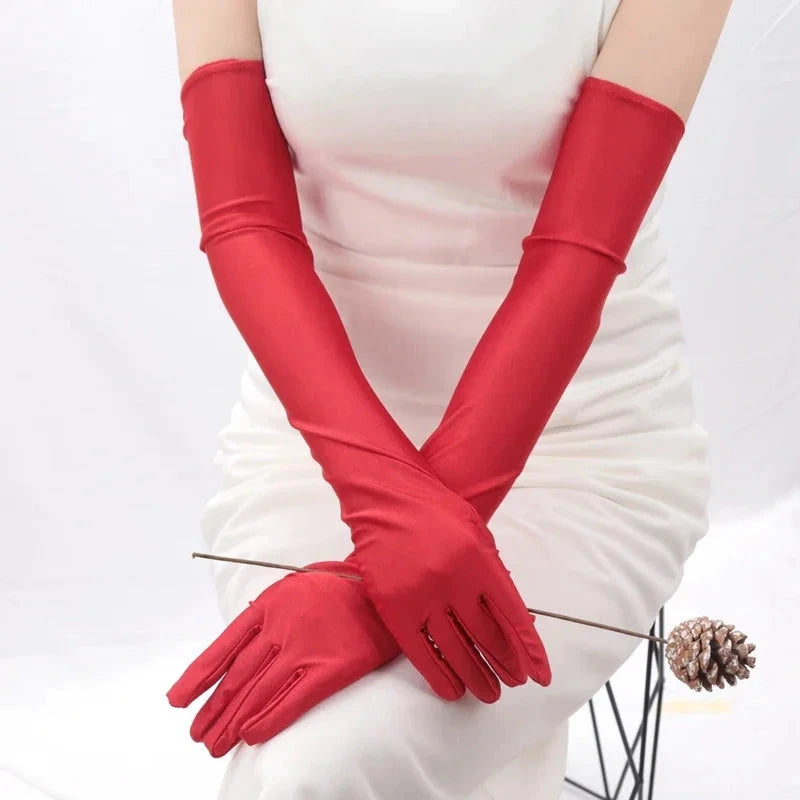 Women's Mittens Long Gloves Classic Adult Black White Red GlowCart
