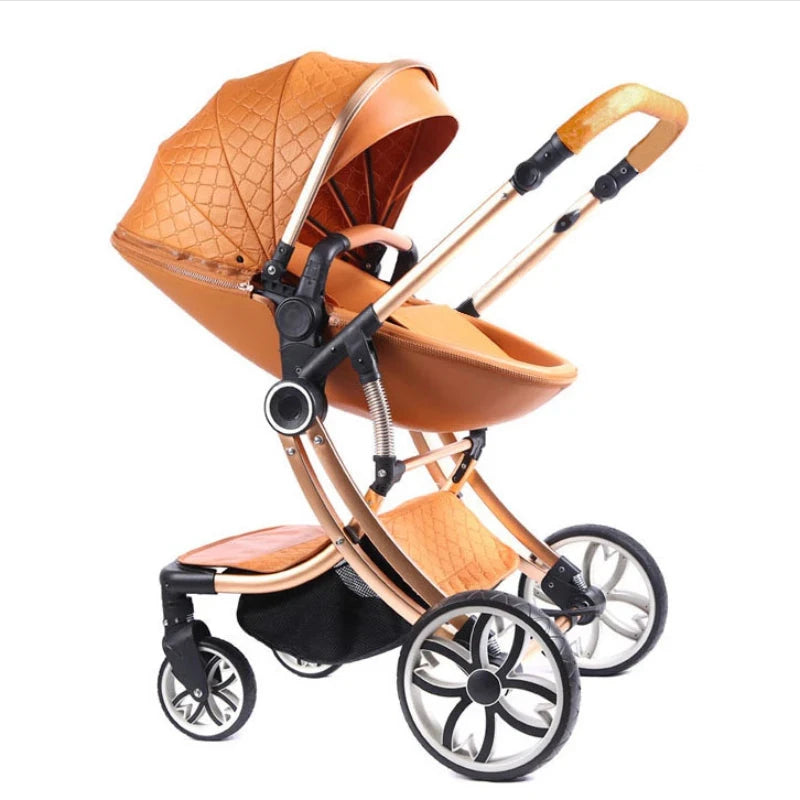 Baby Stroller 2 in 1 Can Sit Can Lie Baby Pram High Landscape bidirectional Baby Pram Shock absorption four wheels stroller GlowCart