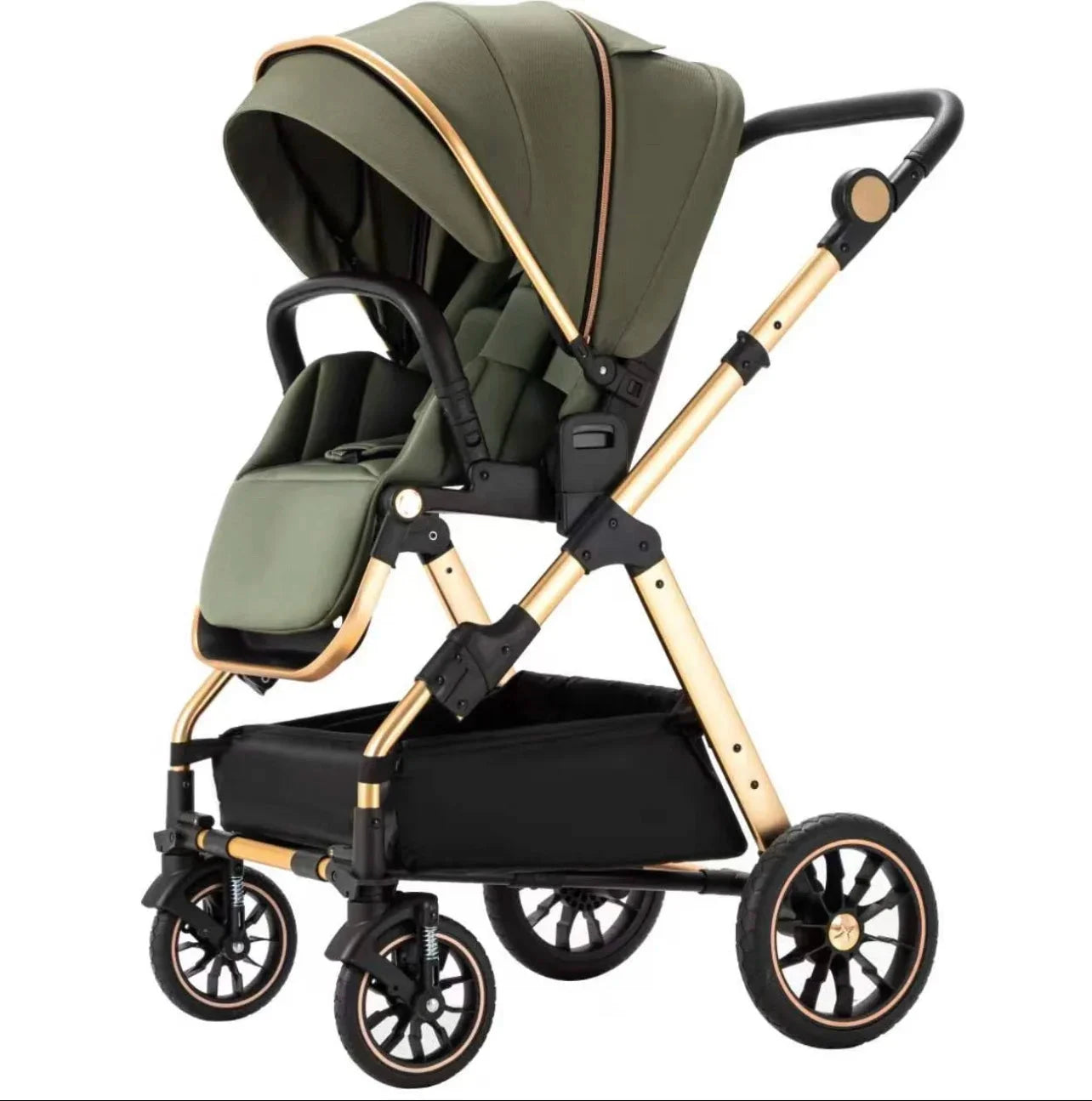 High-fit Baby Stroller Can Sit and Lie in Both Directions to Implement One-Click Folding High-View Children's BB Stroller GlowCart