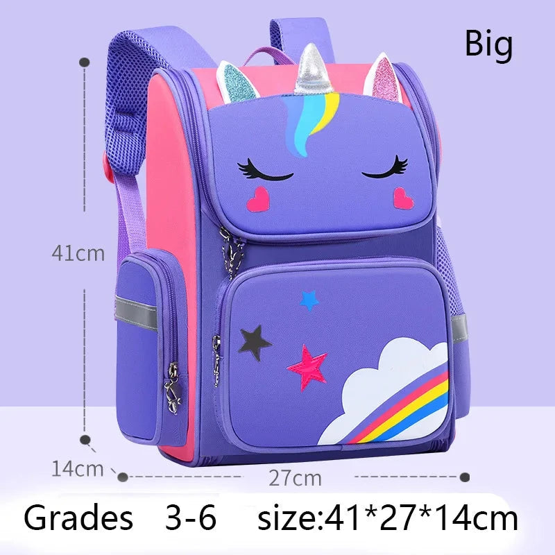 Kid Backpack for Girl Unicorn Children Bookbag Rainbow Eyes School Bag Teen Girl Backpack for Traveling Waterproof Mochilas GlowCart