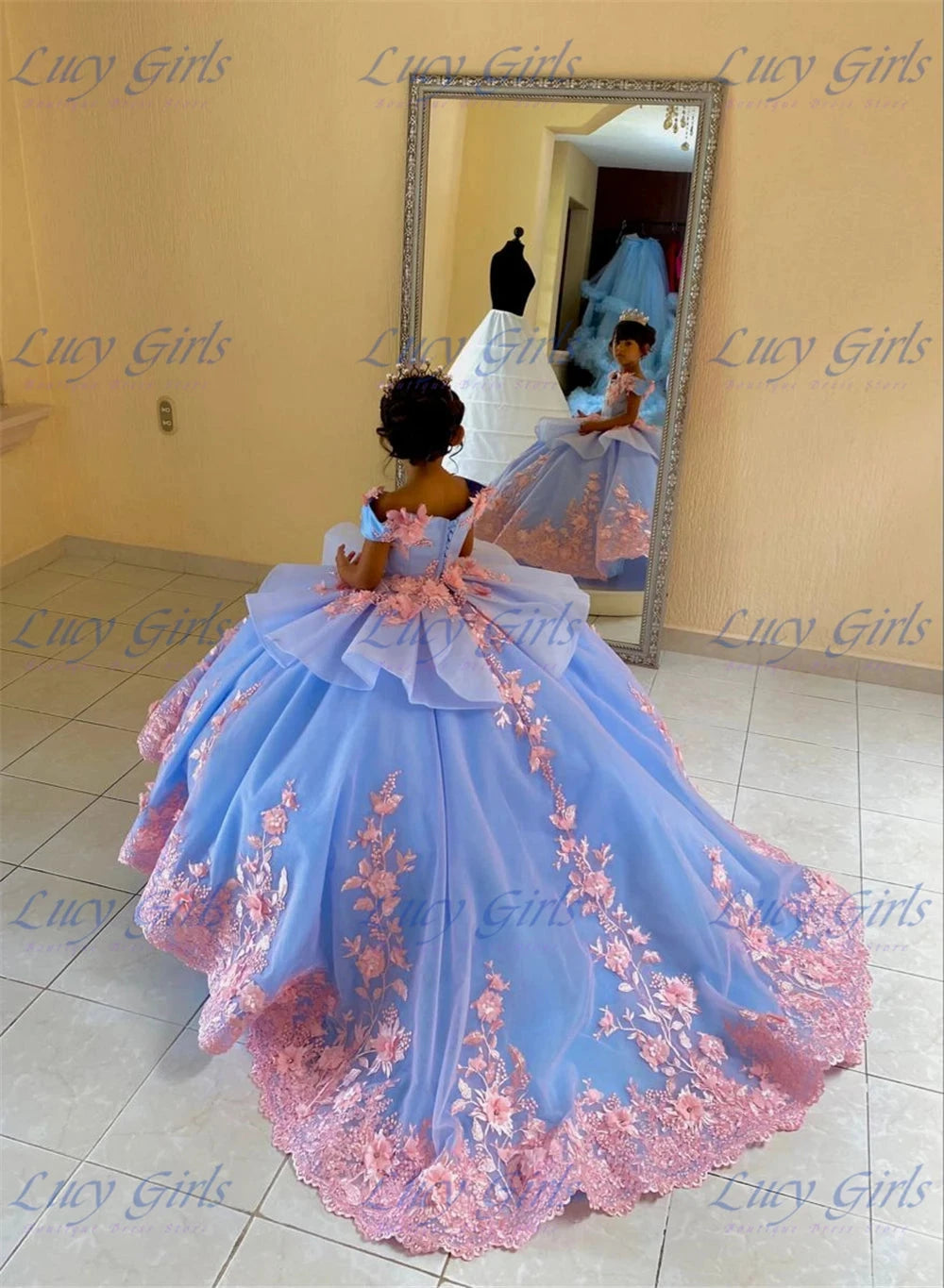 Luxurious Double Color Flower Girl Dress Wedding Dresses GlowCart