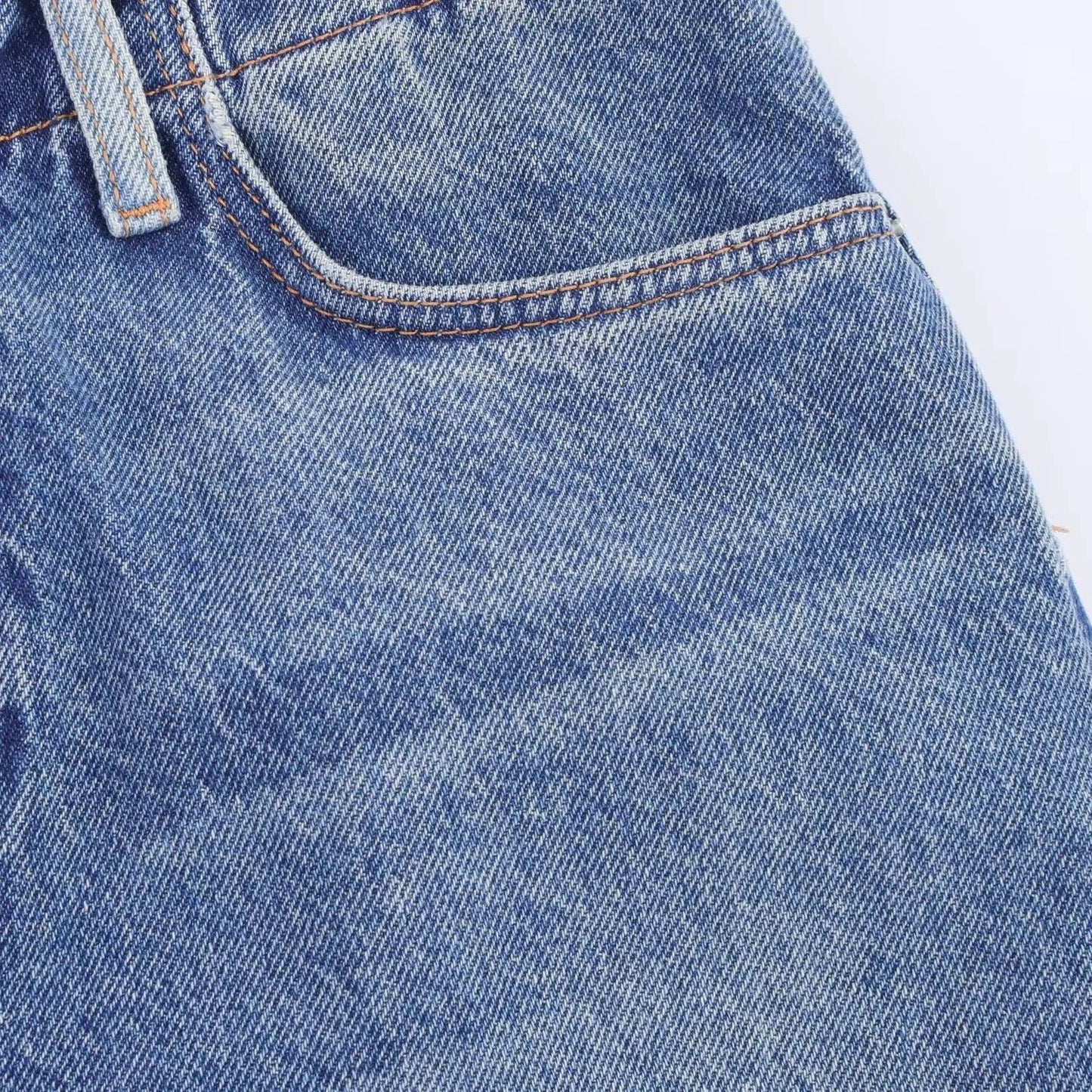 RARA2025 autumn new women's casual fashion simple versatile slim stitching medium-length high-waist denim skirt GlowCart