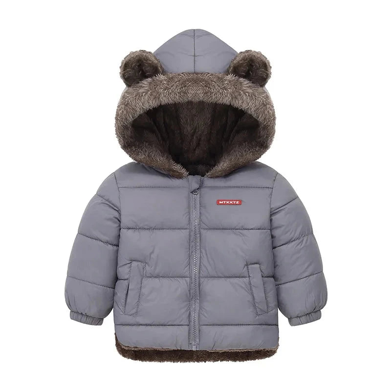 Boys Girls Thick Jackets Winter Kids Padded Fleece Warm Coats Children Hooded Cotton Outerwear Kids Clothes Cashmere Snowsuit GlowCart