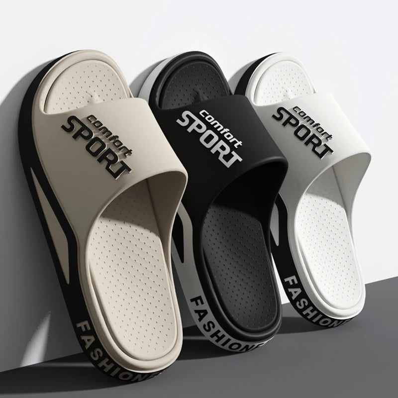 Fashion Men's Sandals Summer EVA Comfortable Anti-Slip Soft Soles House Slippers for Indoor Outdoor Wear Breathable Shower Slide GlowCart