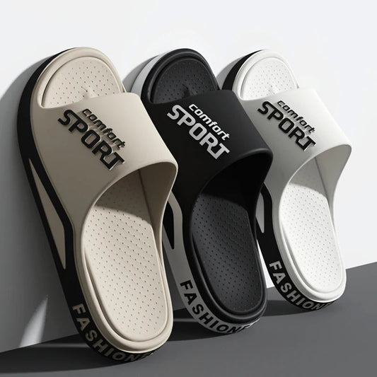 Fashion Men's Sandals Summer EVA Comfortable Anti-Slip Soft Soles House Slippers for Indoor Outdoor Wear Breathable Shower Slide GlowCart