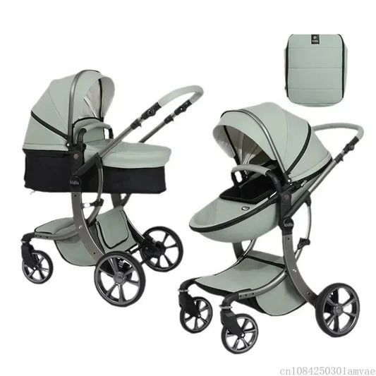2025 New Two-in-one Stroller, High View Stroller, Comfortable and Convenient for Sitting and Lying, Equipped with Mommy Bag GlowCart