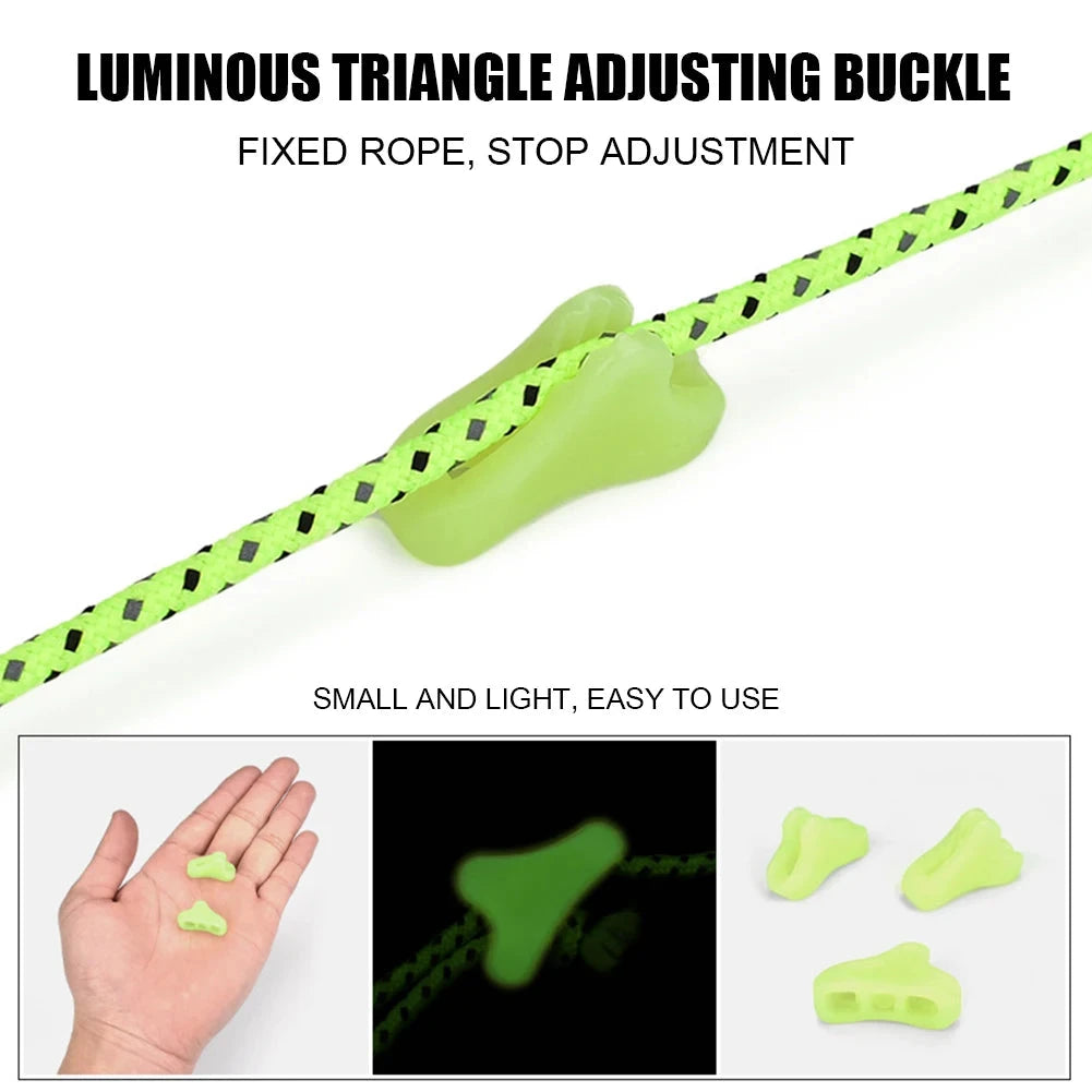 Outdoor Camping Luminous Tent Rope Buckle Canopy Triangle GlowCart