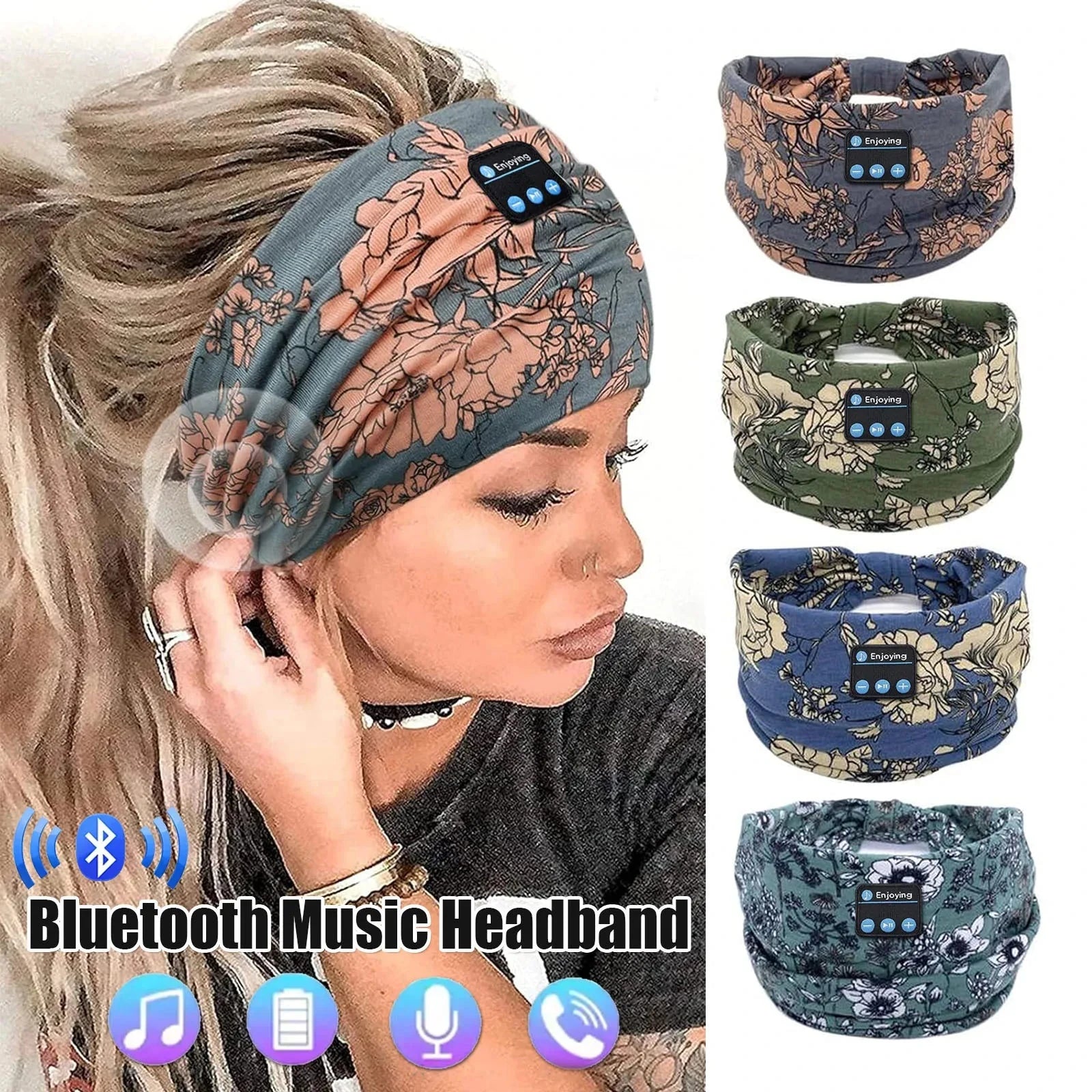Wireless Bluetooth Headphones Flower Headband Sports GlowCart