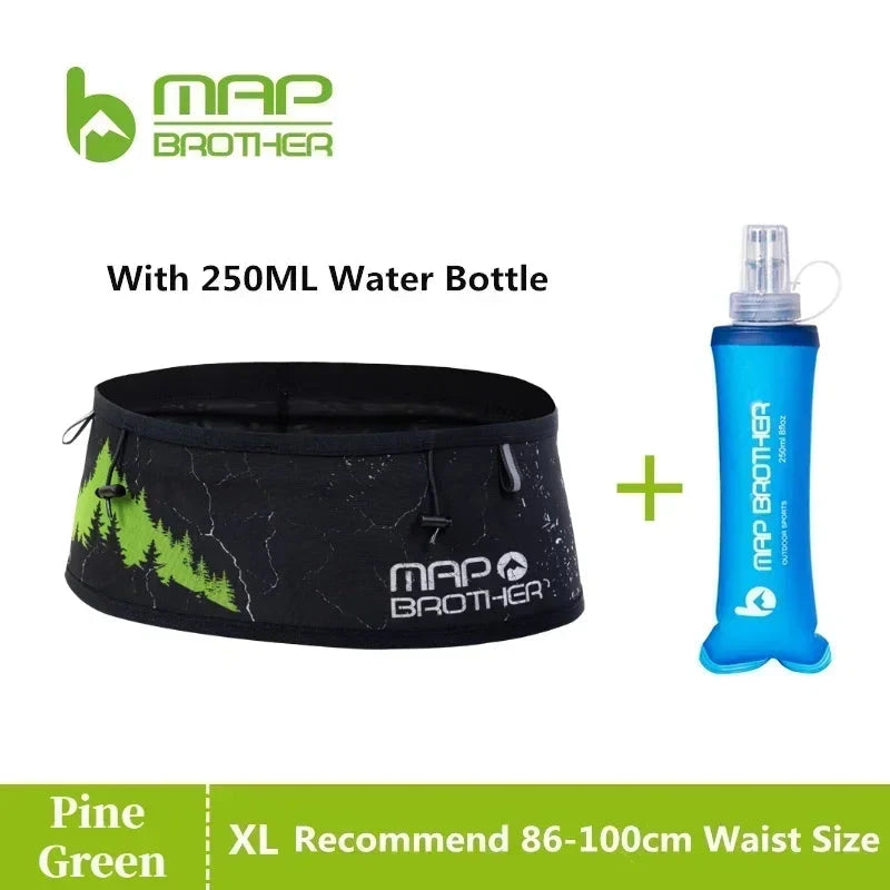 MAP BROTHER W1002 Hydration Running Belt Waist Pack Travel Money Bag Trail Marathon Gym Workout Fitness Mobile Phone Holder Bag GlowCart