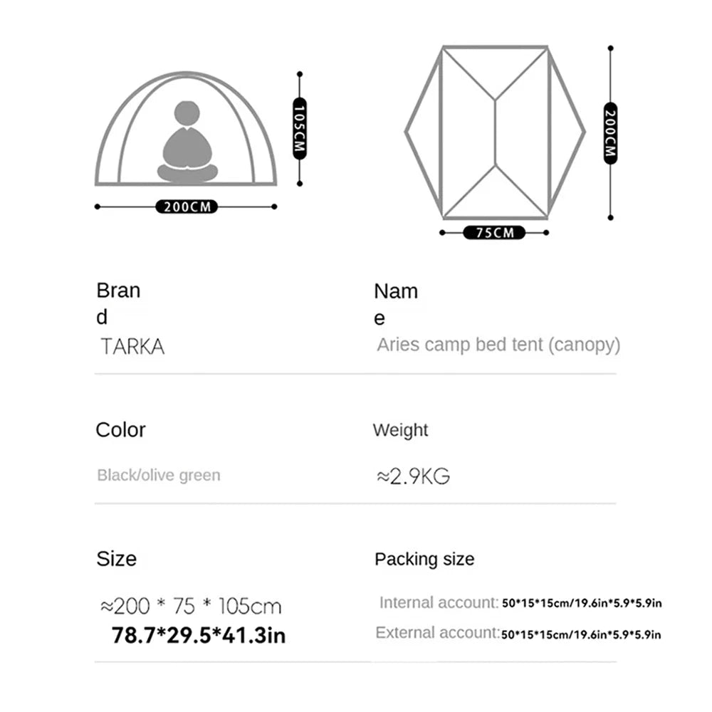 TARKA Camping Bed Tent Inner Tent And Outter Tent Set Only GlowCart