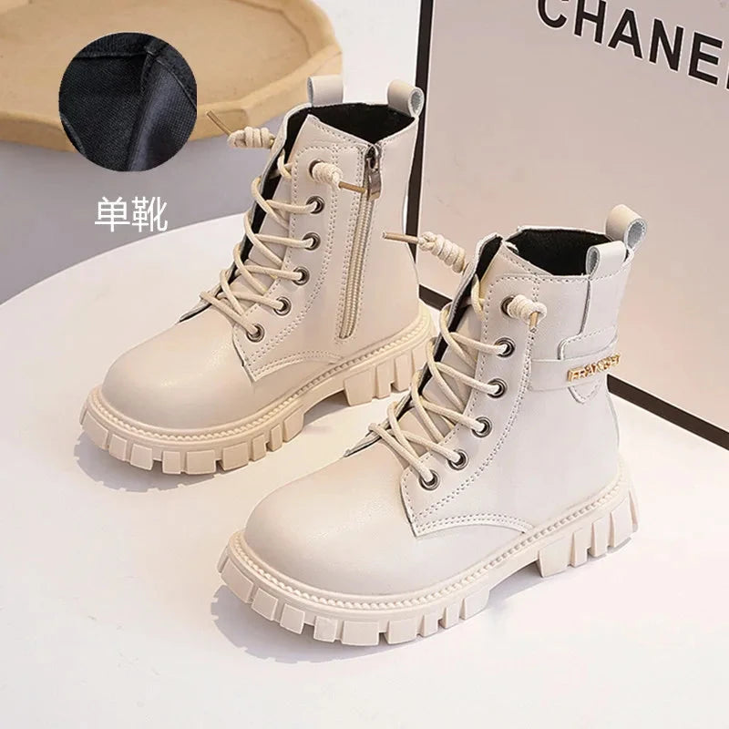 Winter Children Fashion Boots New Autumn Girls Ankle Boots Non-slip Casual Kids School Shoe PU Leather Boys Warm Booties GlowCart