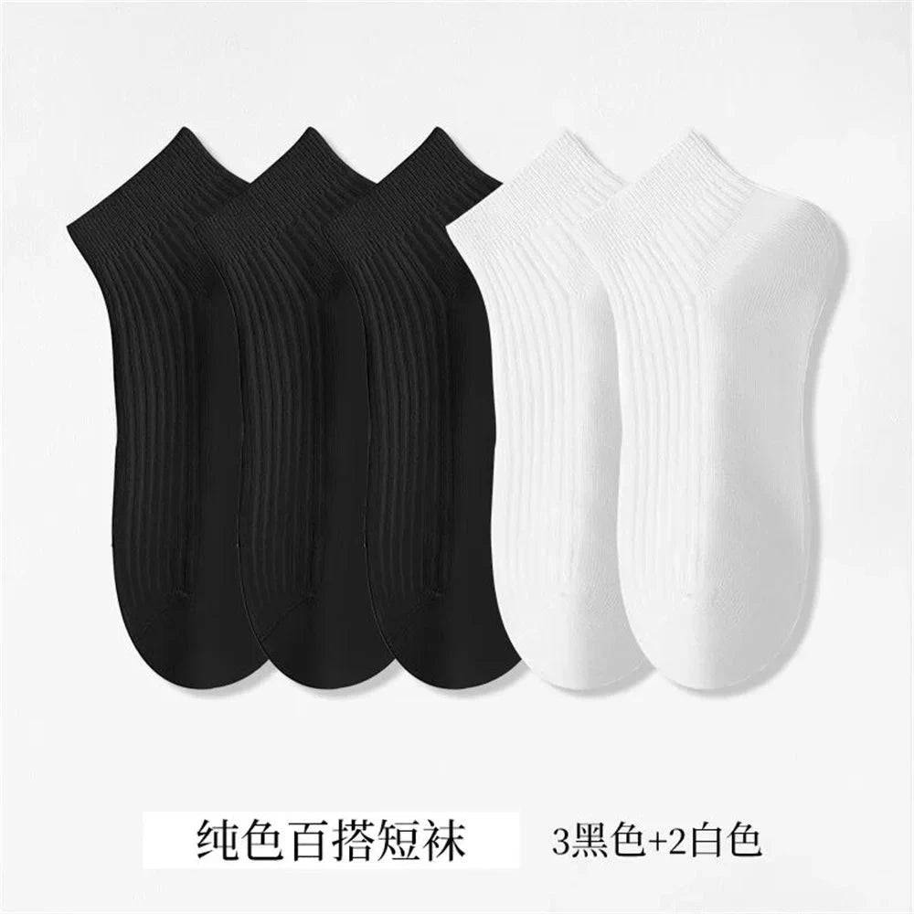 5 Pairs/Pack Ankle Socks Women 100% Cotton Invisible GlowCart