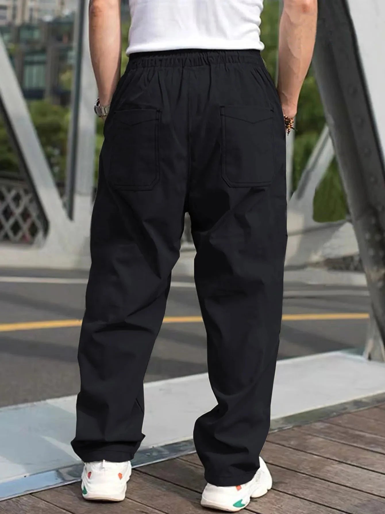 Men's Drawstring Waist Cargo Pants Regular Fit Casual Comfy GlowCart