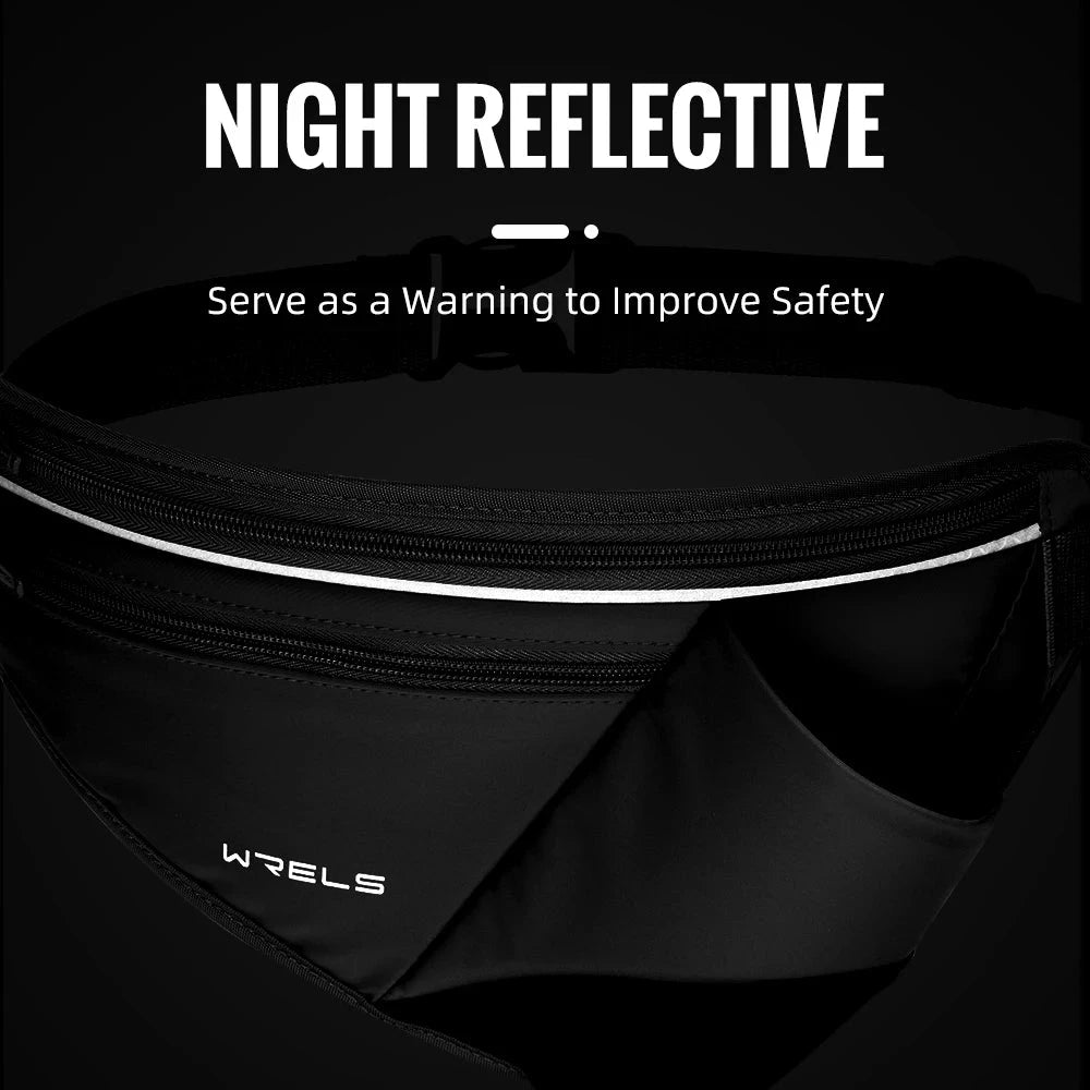 WRELS Adjustable Running Belt with Water Bottle Holder Reflective Hydration Waist Pack for Hiking Jogging Unisex GlowCart