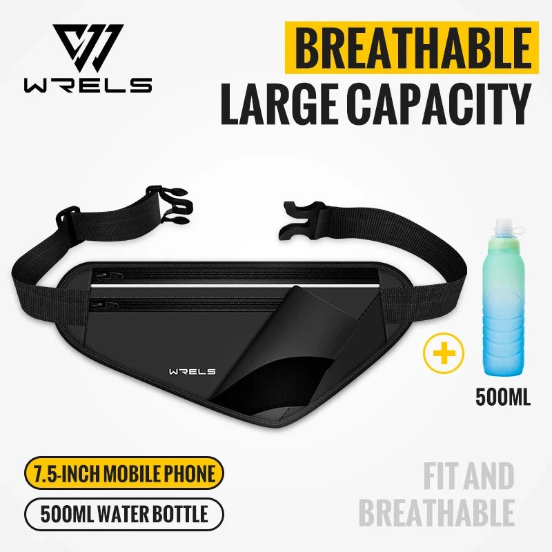 WRELS Running Hydration Belt With Water Bottle Holder Adjustable Fanny Pack for Running Walking Hydration Waist Pack GlowCart
