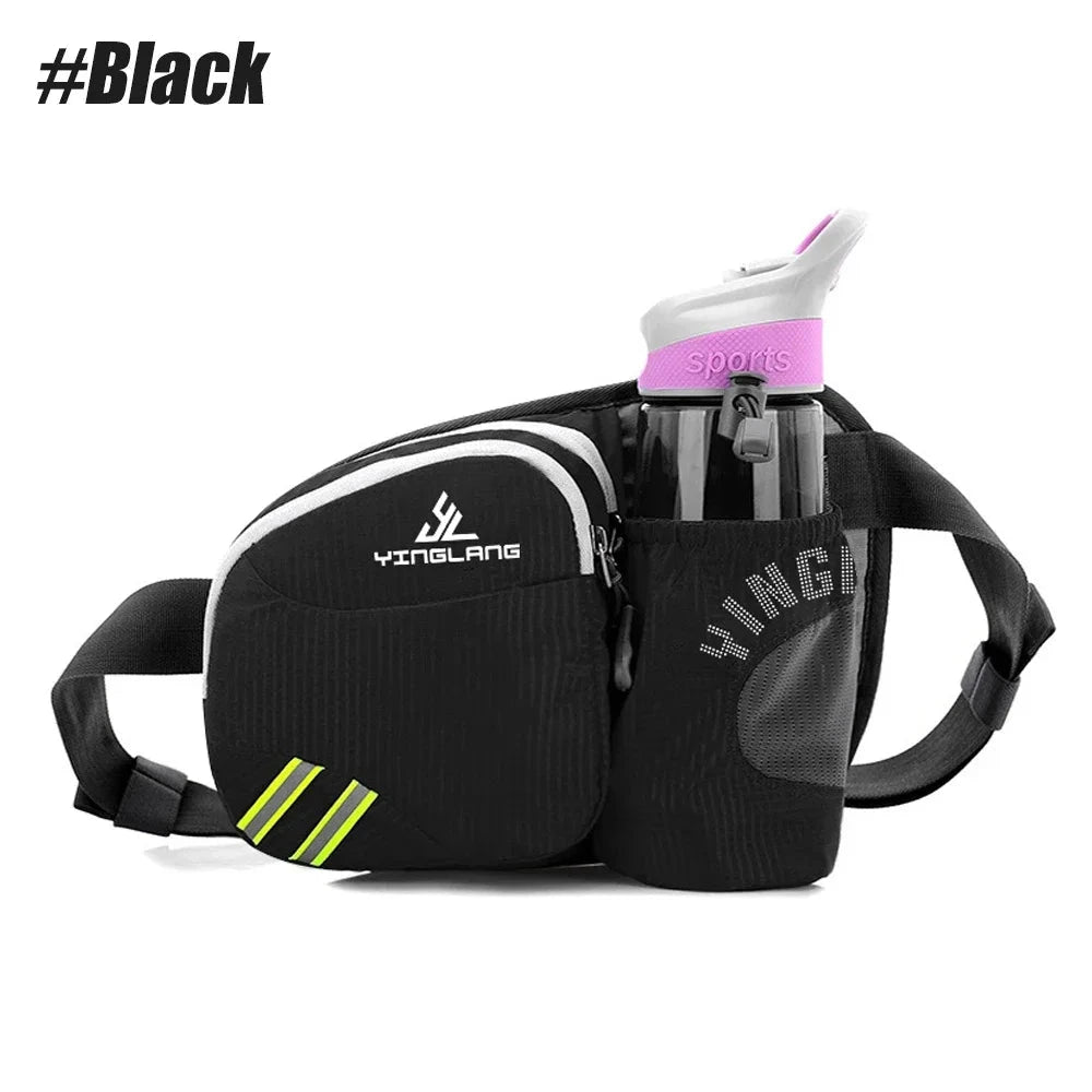 Running Belt Water Bottle Waist Pack Women Men Hiking Fanny Pack Hydration Jogging Waist Belt Water Bottle Runners Pouch GlowCart