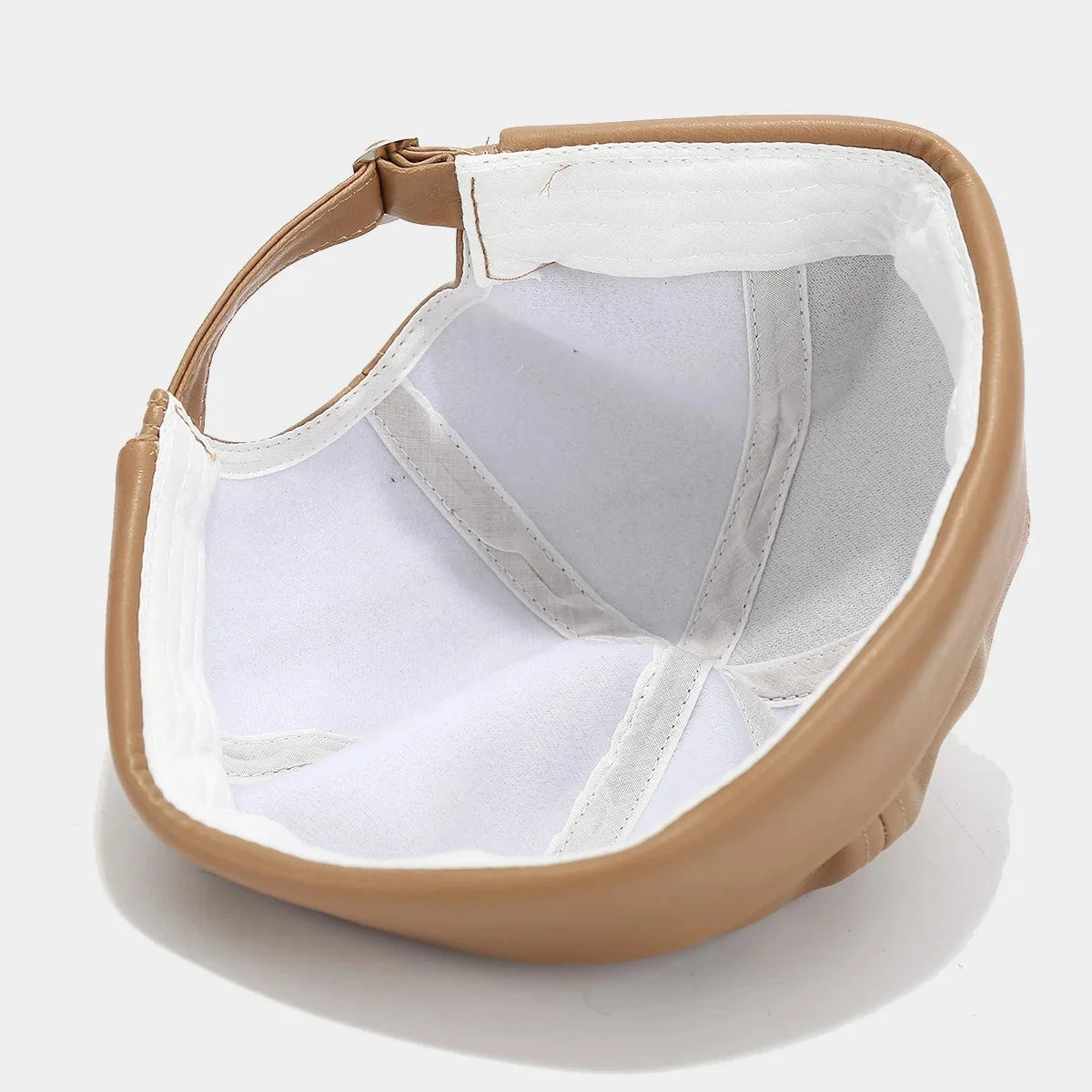 Solid Color PU Leather Landlord Hat Men Women Simplicity GlowCart