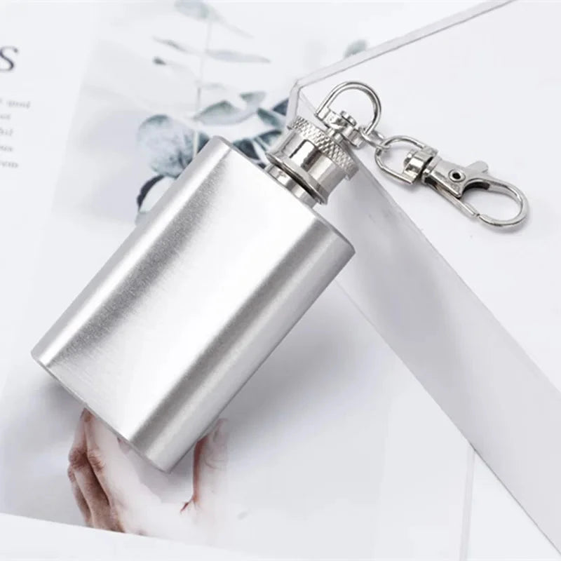 1/2oz squire Stainless Steel Hip mini Flask keychain Hip Flask gift package Alcohol Whiskey Hip Flask Screw Cap lady birthday GlowCart