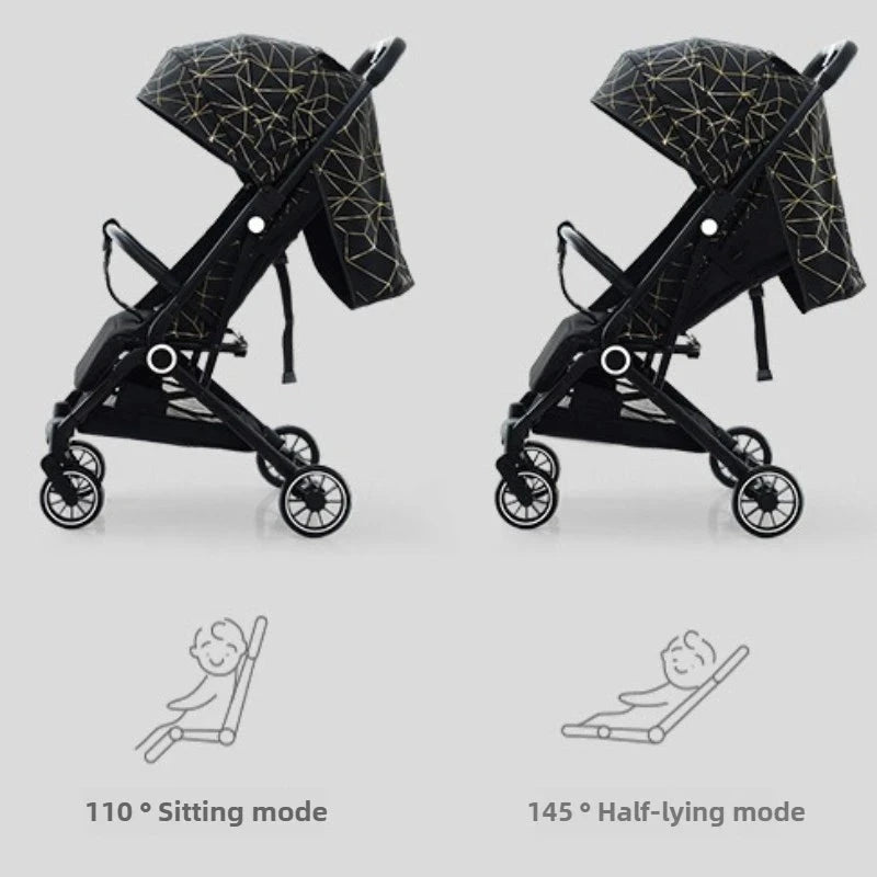 Twin Baby Stroller High View Detachable Stroller Foldable and Lightweight Stroller with Sitting and Lying Function GlowCart