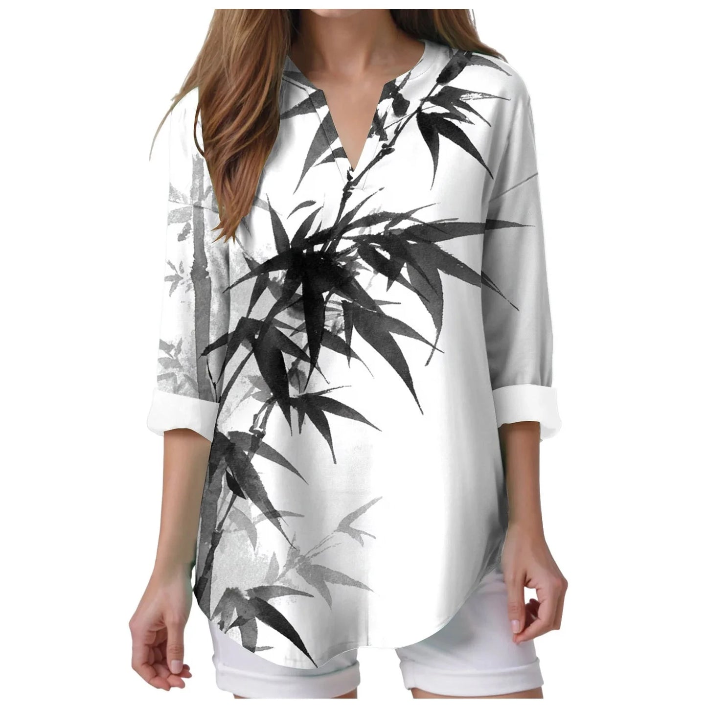 Womens Raglan Shirts 3/4 Sleeve Women Summer Light Shirt V GlowCart