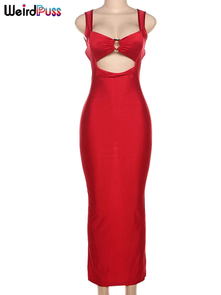 Weird Puss Sexy Party Dress Women Ring Clasp Chic Hollow GlowCart