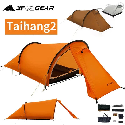 3F UL GEAR Taihang2 Tunnel Tent 3/4 Seasons Waterproof GlowCart