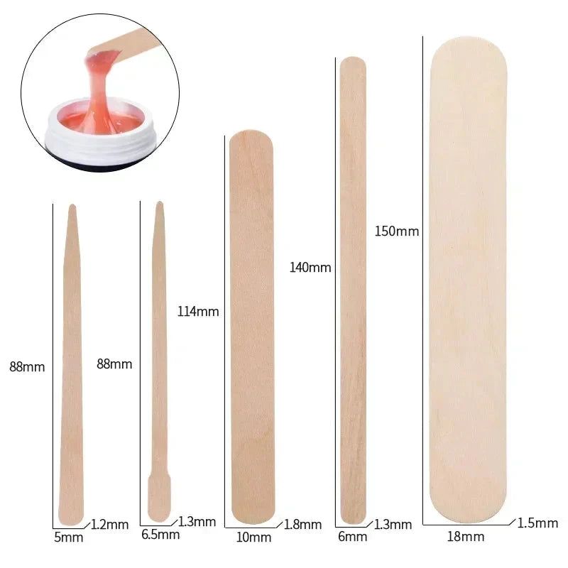 Wooden Waxing Stick Disposable Wax Bean Wiping Wax Tool GlowCart