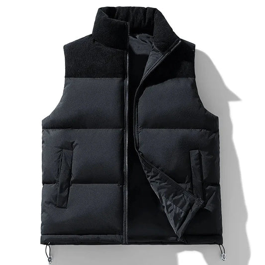 Men's Work Vest New Autumn Winter Thick Down Cotton Vest for GlowCart