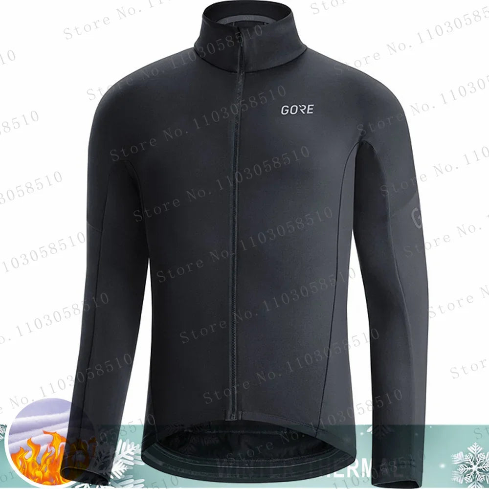 Winter Jersey Men's Thermal Fleece Bicycle Clothing MTB Long Sleeve Warm Tops Road Bike Outdoor Sports Jacket Bike Clothing GlowCart