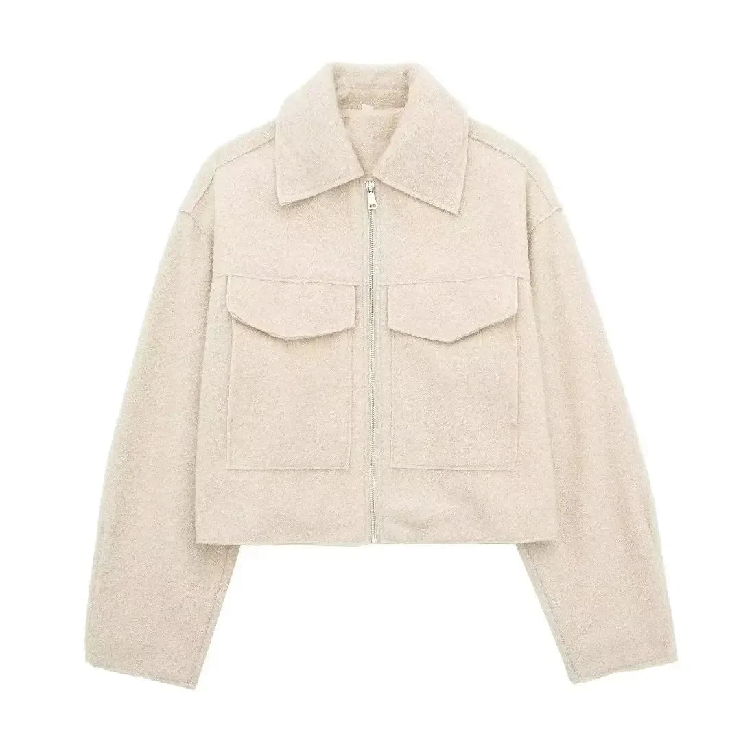 HXAO Women's Winter Tweed Jacket Women Coat Autumn Suede GlowCart