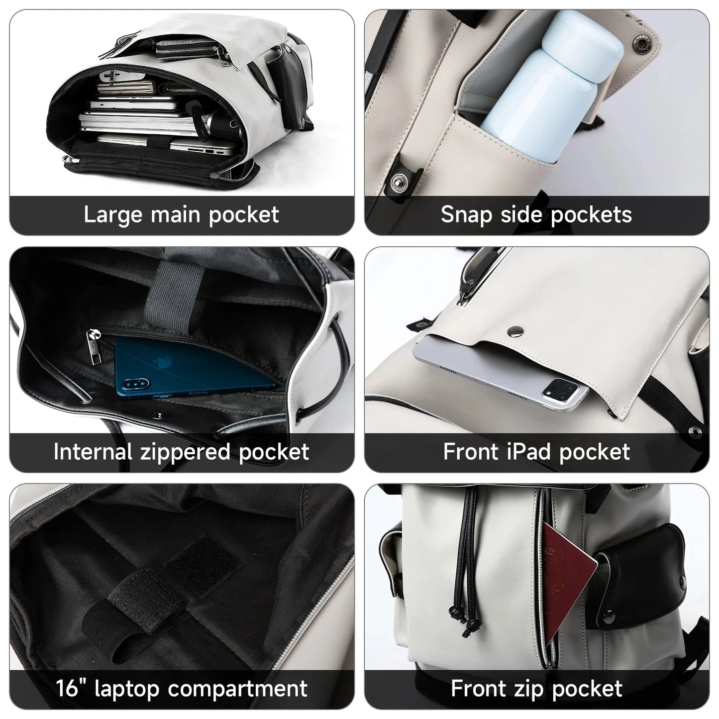 High Quality Waterproof Flip Leather Laptop Backpack for Men GlowCart