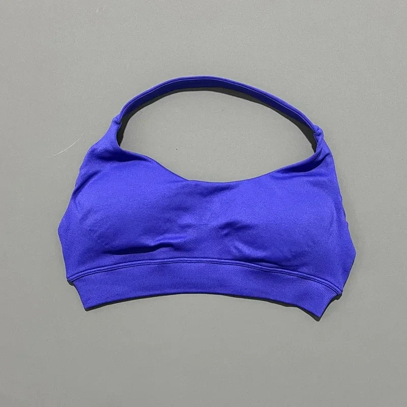 HISTELLO Impact Sports Bra Women Seamless Halter Clothes Push-up Vest Brassiere Gym Top Backless Yoga Workout Running Underwear GlowCart