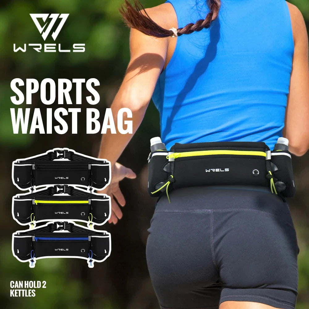 Marathon Trail Running Waist Pack Anti-Slip Dual Pocket Running Hydration Belt Lightweight Reflective Hiking Running Fanny Pack GlowCart