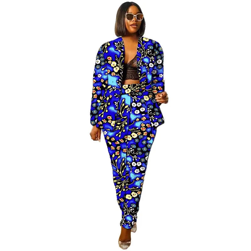 African Collarless Jacket Women's Suit Nigerian Style Female GlowCart