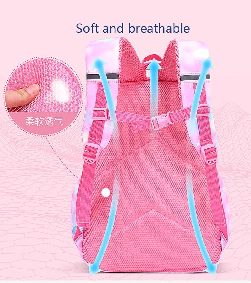 Children Girl Backpack School Bag Pink For Kid Child Teenage Schoolbag Primary Kawaii Cute Waterproof GlowCart