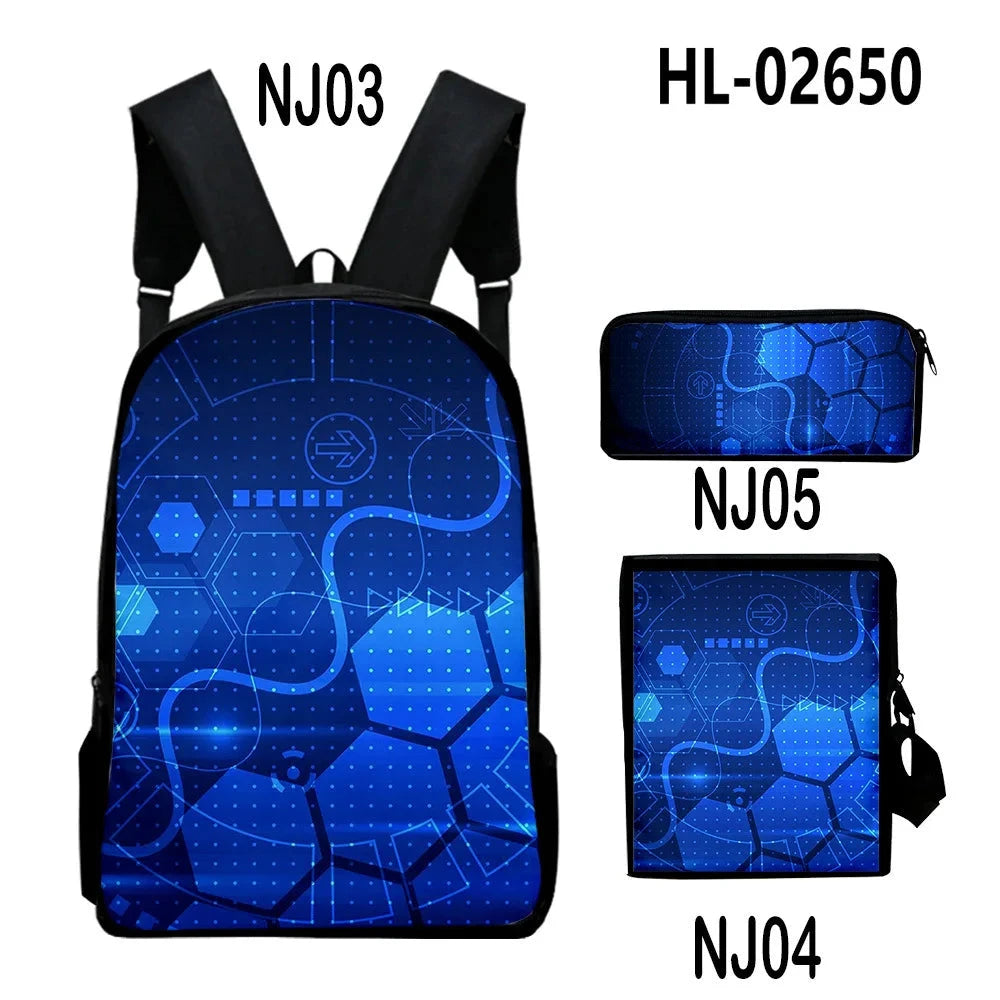 Fashion Youthful Technology style 3D Print 3pcs/Set Student GlowCart