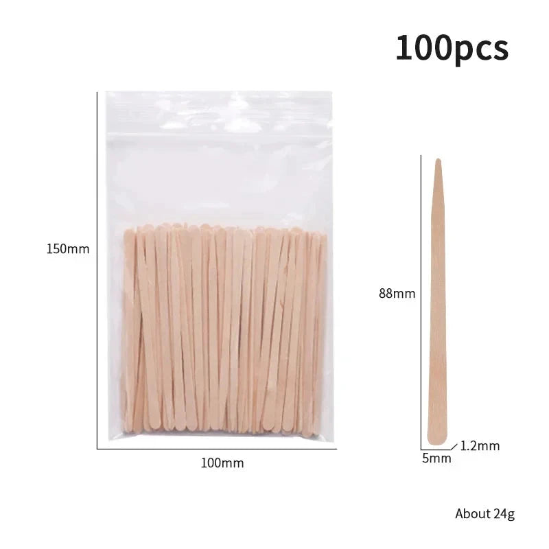 50/100/200PCS Disposable Wood Stick Beauty Spatulas Log Hair GlowCart