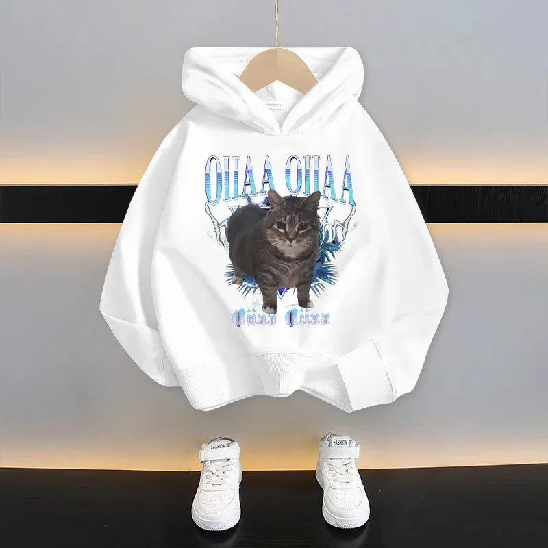 Italian Brainrot Kids Hoodie Funny Cartoon Graphic Thin Sweatshirts Tung Tungtung Sahur Casuals Long Sleeves Tops Boys Clothes GlowCart