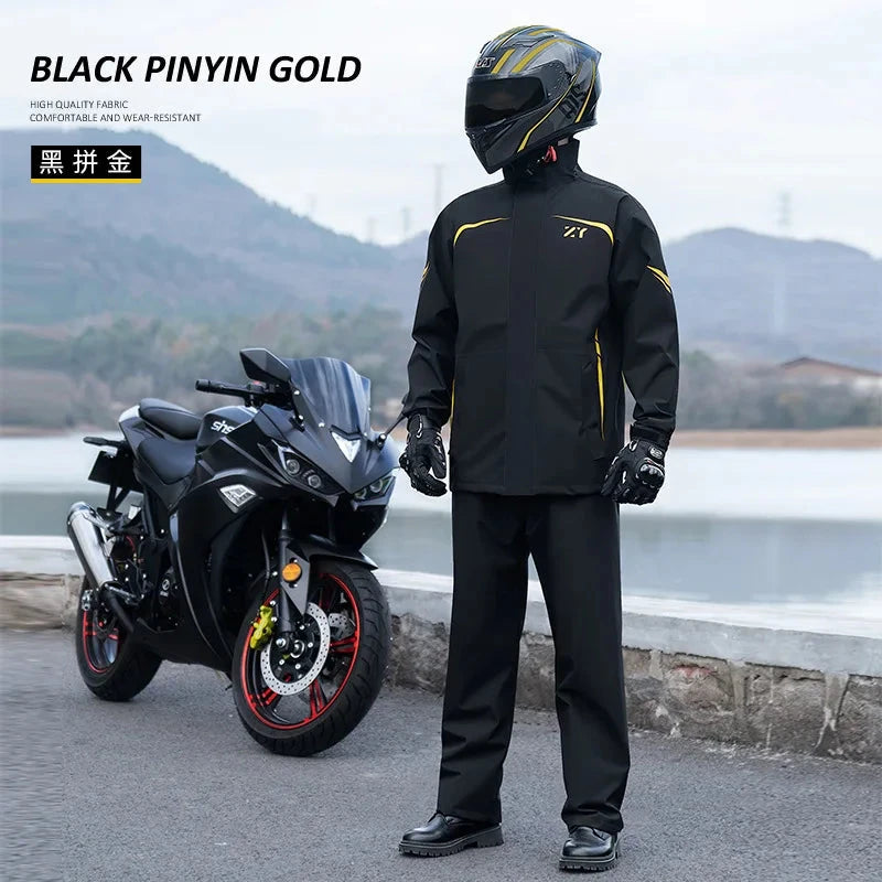 2025 New Motorcycle Raincoat Jacket Men Windproof Split Rain GlowCart